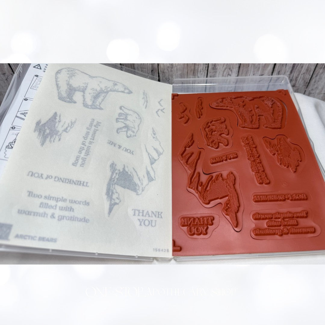 Stampin Up ARCTIC BEARS Polar Bear Christmas Rubber Stamps Dies