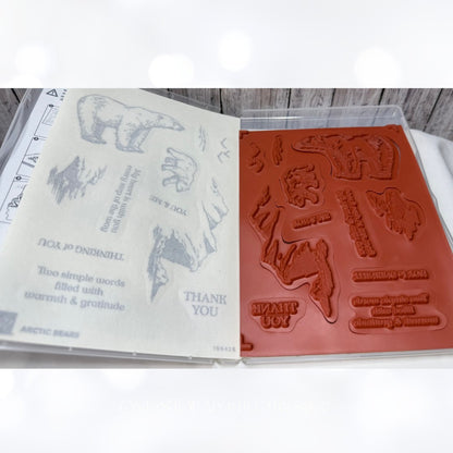 Stampin Up ARCTIC BEARS Polar Bear Christmas Rubber Stamps Dies