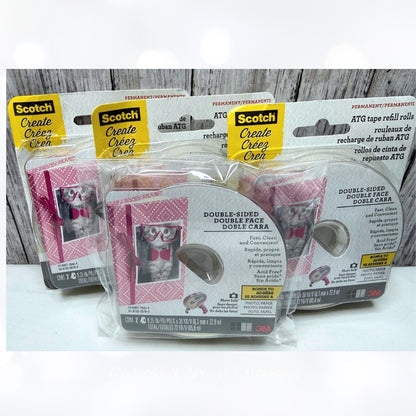 Scotch ATG REFILLS Advanced Tape Glider Gun 1/4 Inch Rolls 085-R Lot