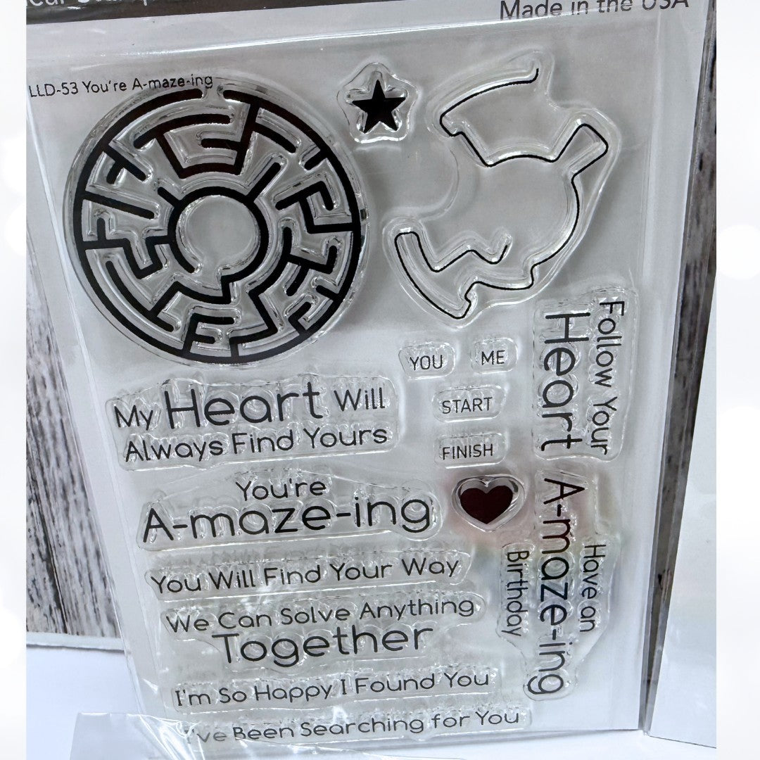 My Favorite Things YOU'RE A-MAZE-ING Maze Game Funny Rubber Stamps Dies Lot