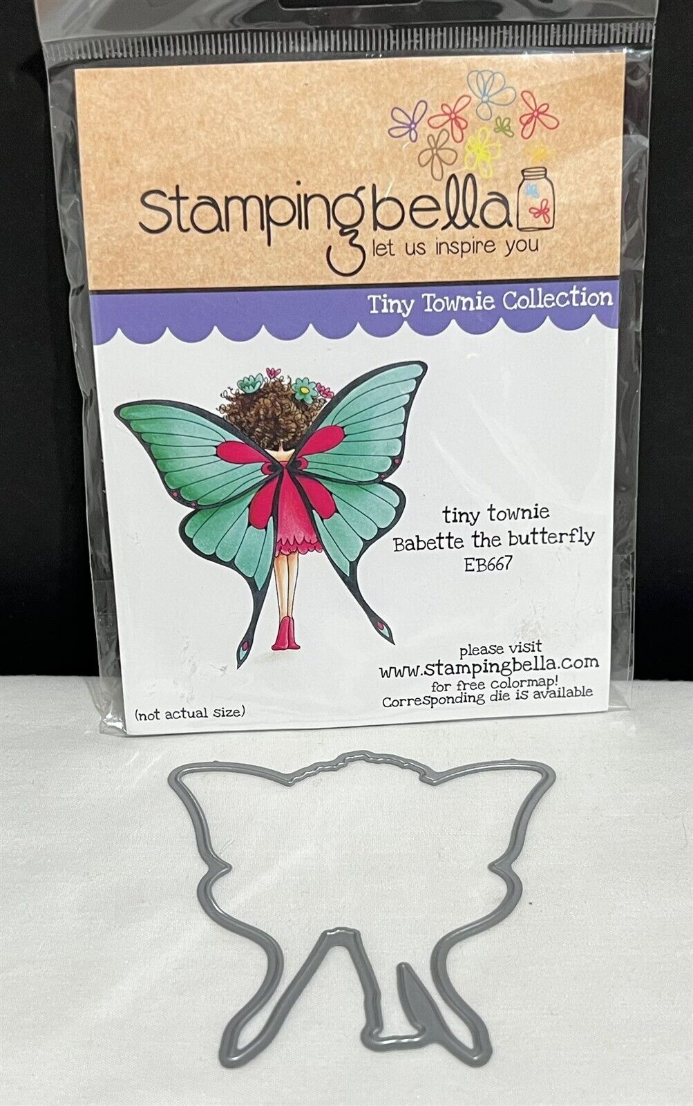 Stamping Bella BABETTE THE BUTTERFLY Tiny Townie Fairy Rubber Stamps Die Set