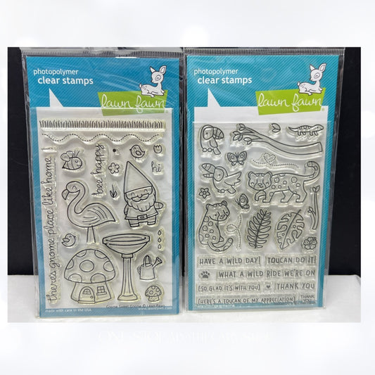 Lawn Fawn GNOME SWEET GNOME Toucan Do It Jungle Rubber Stamps