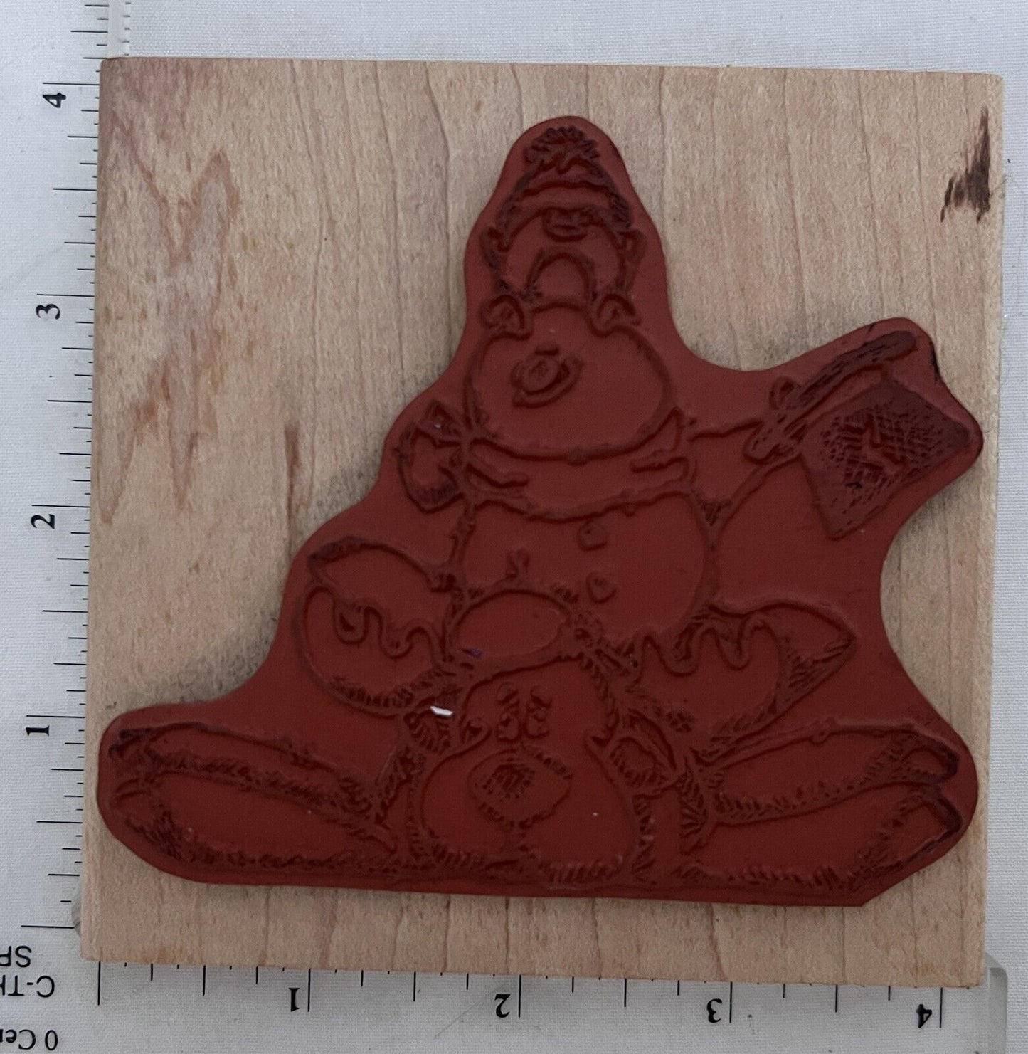 Whipper Snapper HATS OFF TO THE HOLIDAYS Moose Snowman Christmas Rubber Stamp