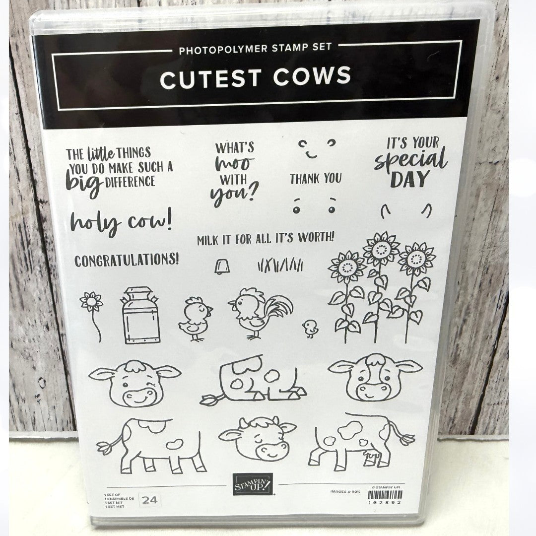 Stampin Up CUTEST COWS Farm Animals Rubber Stamps