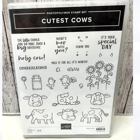 Stampin Up CUTEST COWS Farm Animals Rubber Stamps