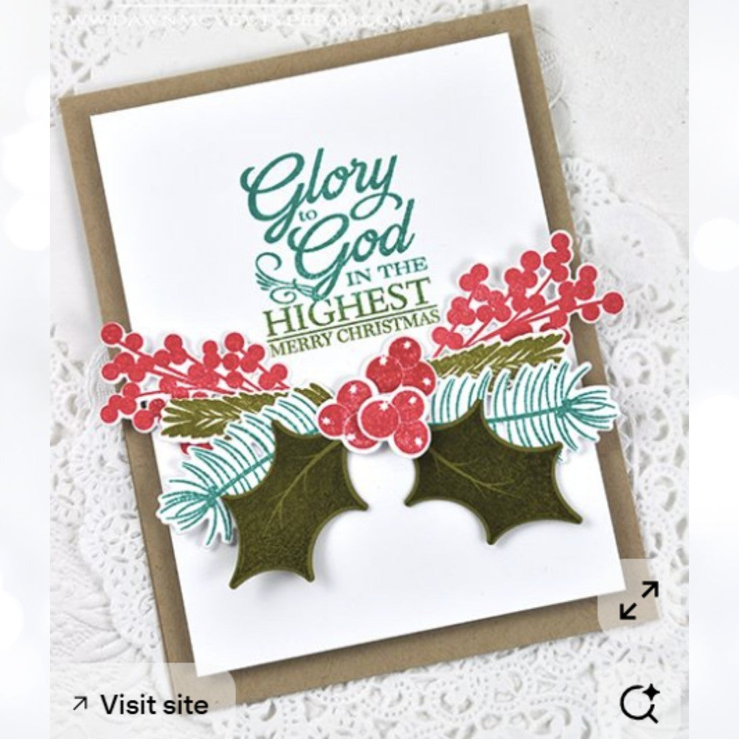 Papertrey Ink SPRUCE & SPRIGS Greenery Christmas Rubber Stamps