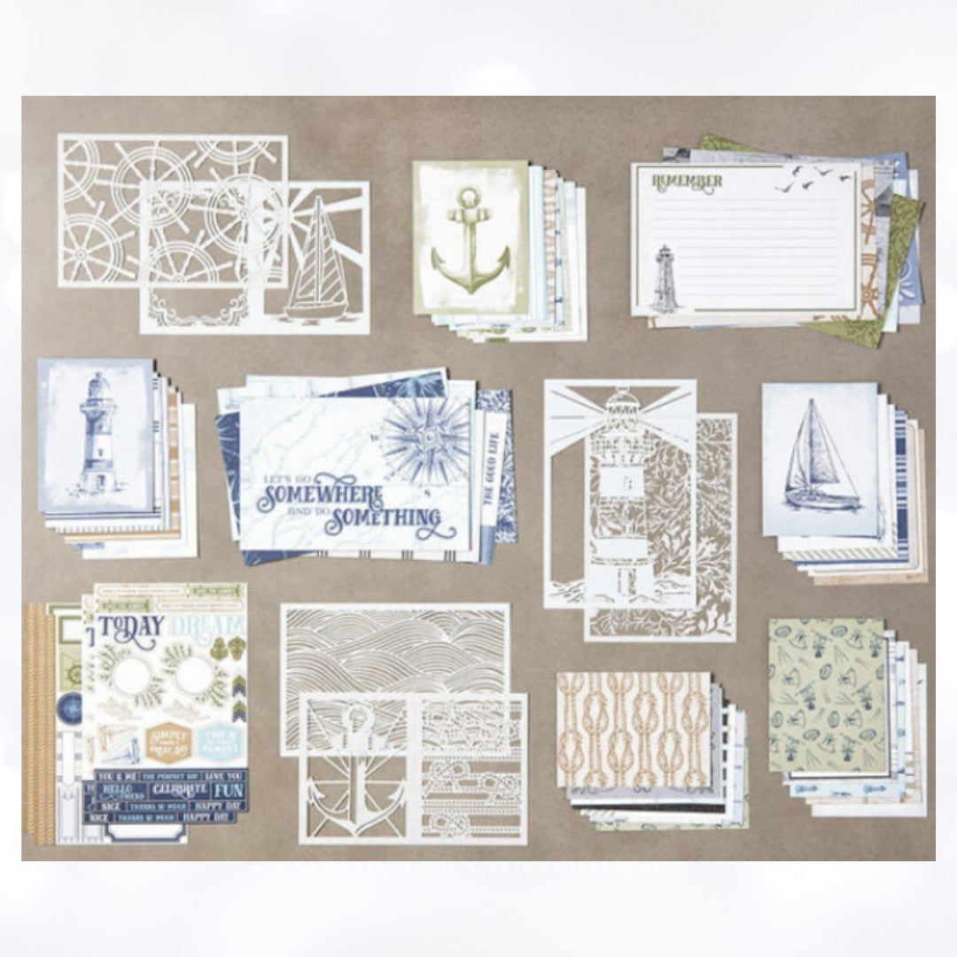Stampin Up SAILING HOME Lighthouse Boat Rubber Stamps Dies Sail Away Cards AS IS