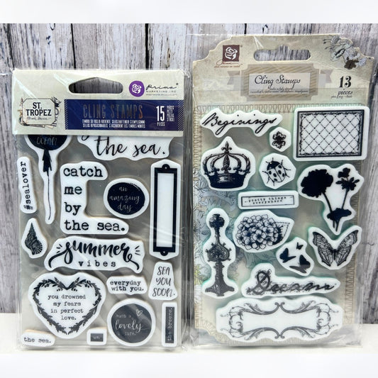 Prima ZEPHYR St Tropez Mixed Media Sea Rubber Stamps