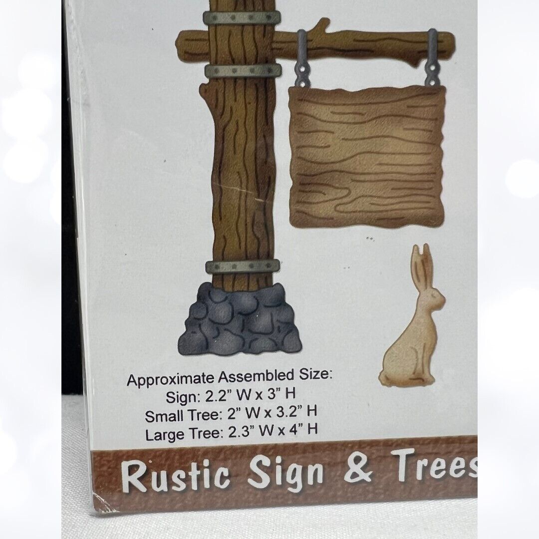 Cottage Cutz RUSTIC SIGN & TREES Nature Pine Camping Dies