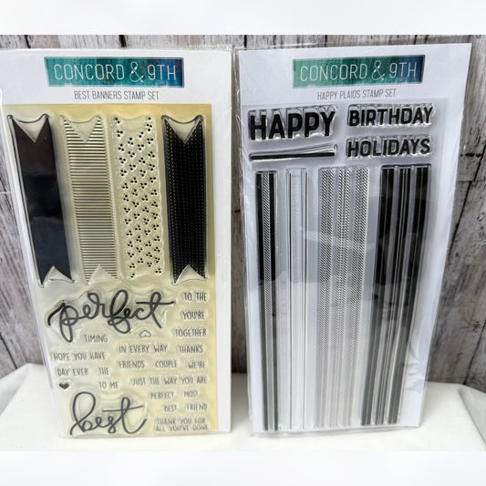 Concord & 9th HAPPY PLAIDS Best Banners Rubber Stamps