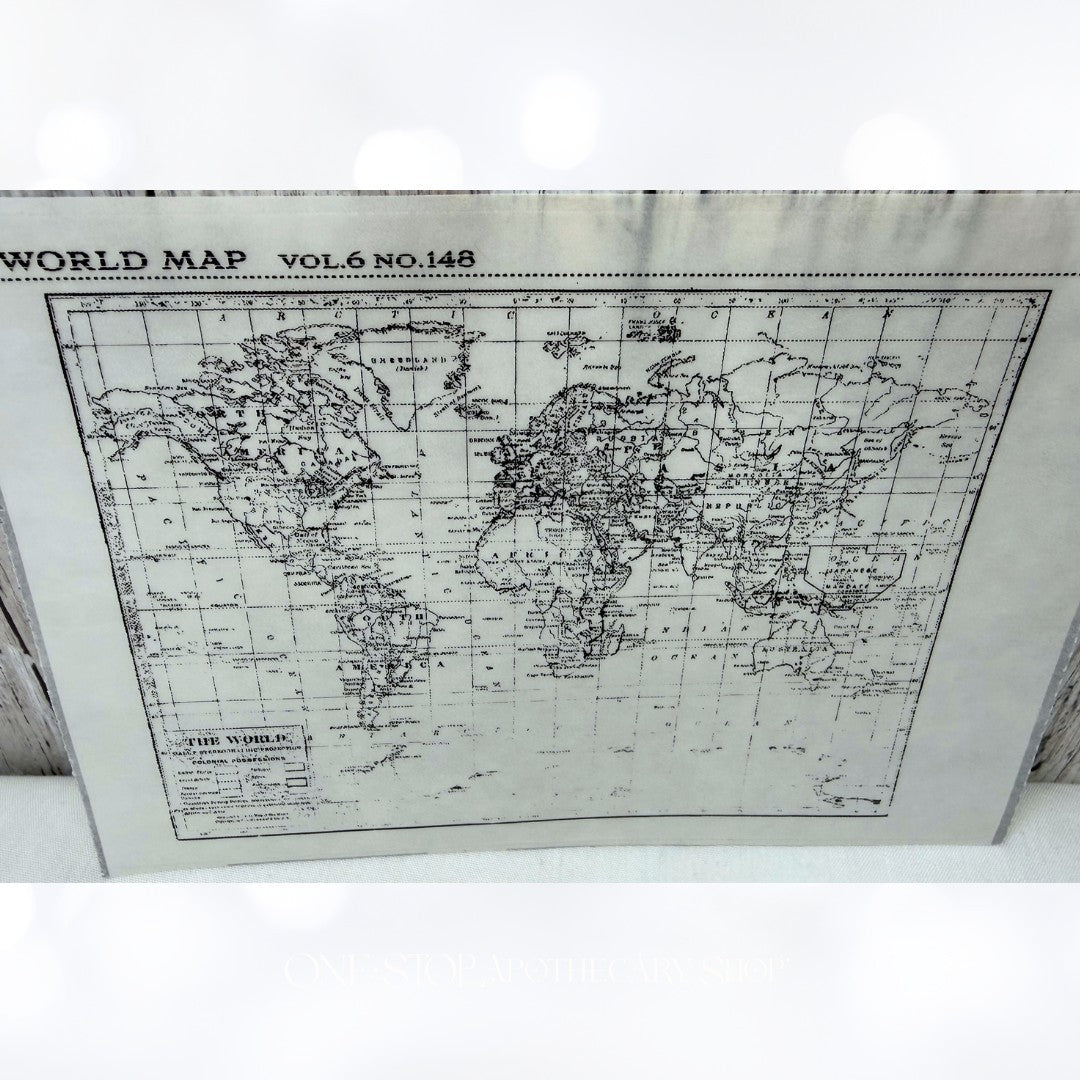 Papertrey Ink WORLD MAP Travel Journey Rubber Stamp