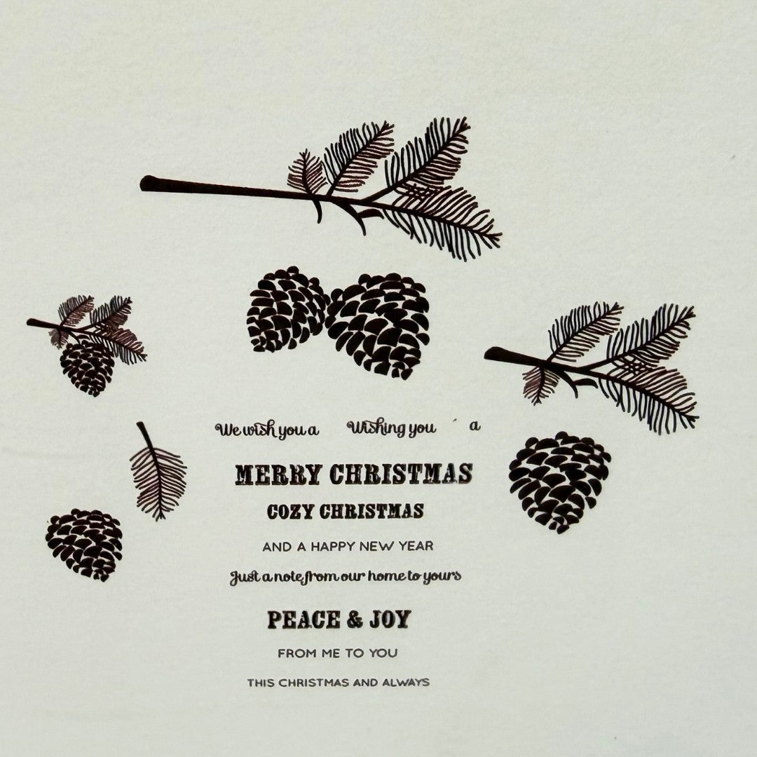 Papertrey Ink PEACEFUL PINECONES Christmas Rubber Stamps Dies