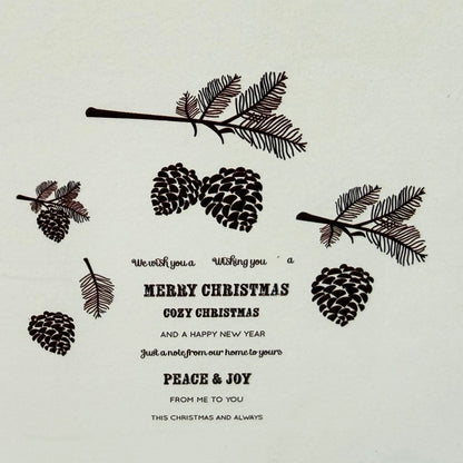 Papertrey Ink PEACEFUL PINECONES Christmas Rubber Stamps Dies