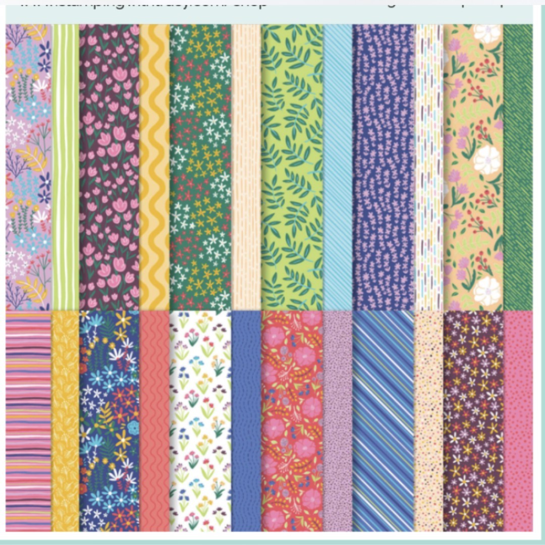 Stampin Up FLOWERS & MORE 12x12 Paper Cardstock DSP 35 Sheets
