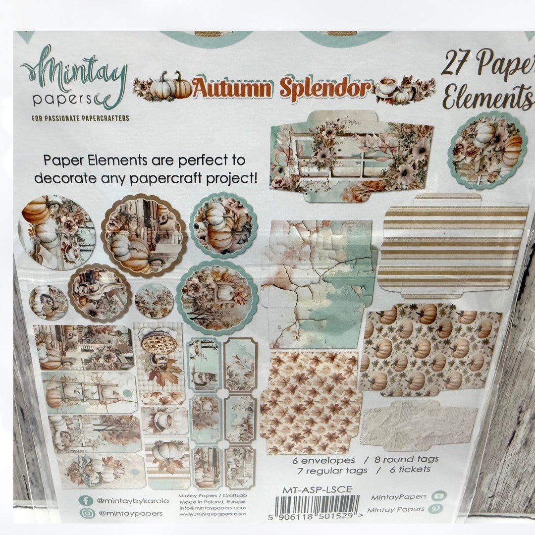 Mintay AUTUMN SPLENDOR Fall Critters 6x8 Paper Cardstock Die Cuts Stickers Kit