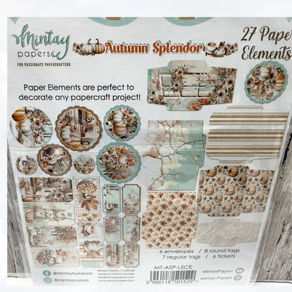 Mintay AUTUMN SPLENDOR Fall Critters 6x8 Paper Cardstock Die Cuts Stickers Kit