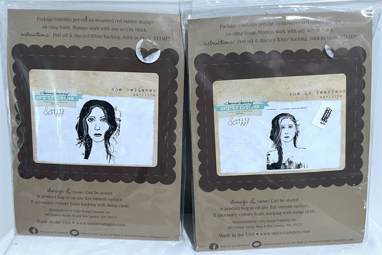 Unity SHE Believes Is Fearless Girl Face Portrait Mixed Media Rubber Stamps Lot