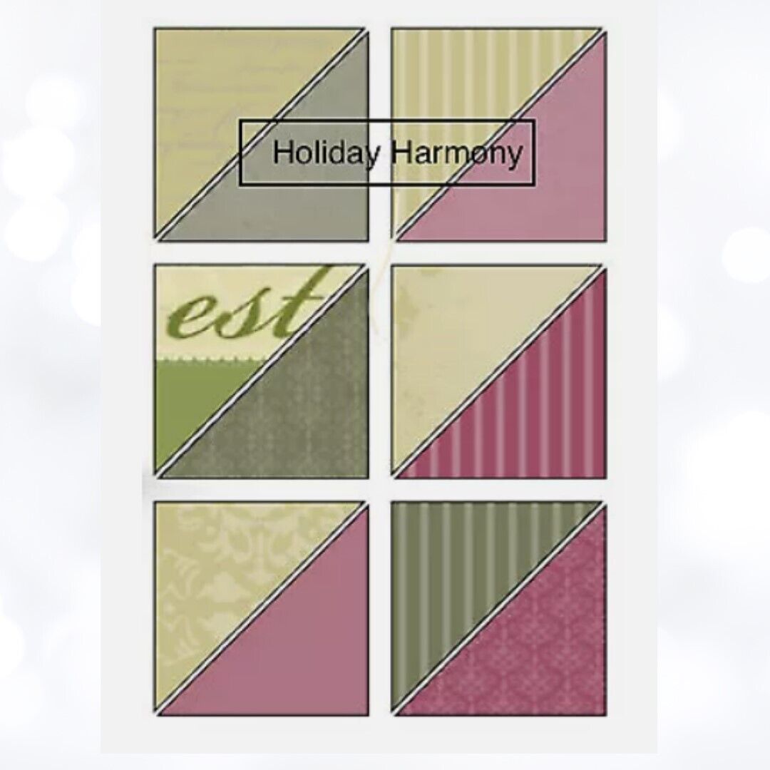 Stampin Up HOLIDAY HARMONY Christmas 12x12 Cardsock DSP Paper 12 Sheets