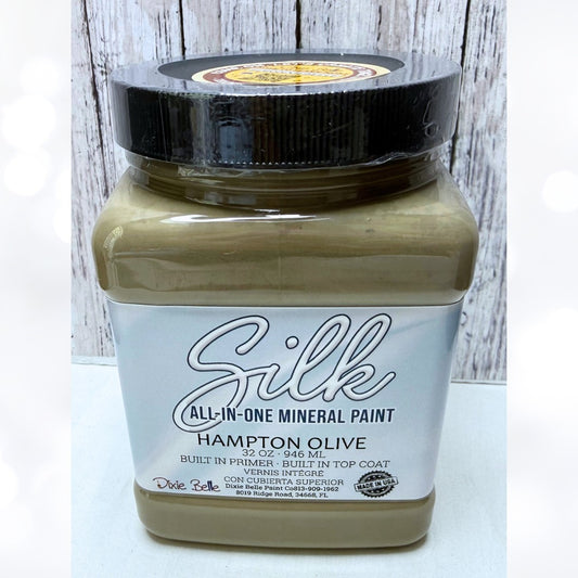 Dixie Belle SILK MINERAL PAINT Hampton Olive Furniture Craft Paint 32oz