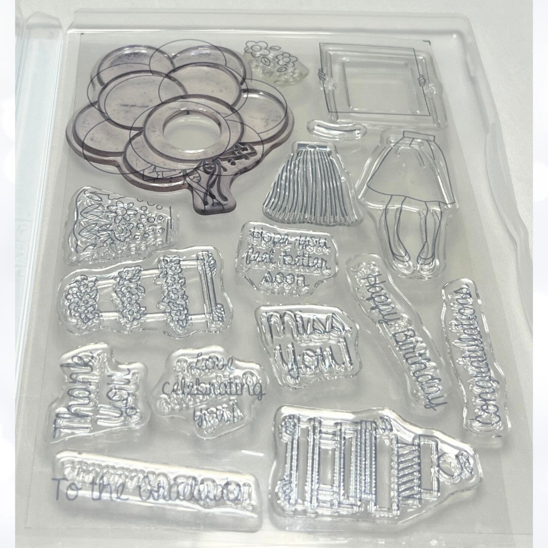 Stampin Up HAND DELIVERED Birthday Graduation Balloons Rubber Stamps