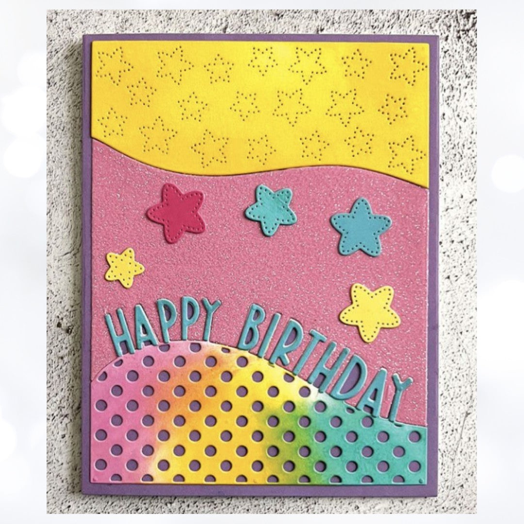 The Stamps of Life CUPCAKE SHAKER Birthday Cake A2 Tri-Background Dies