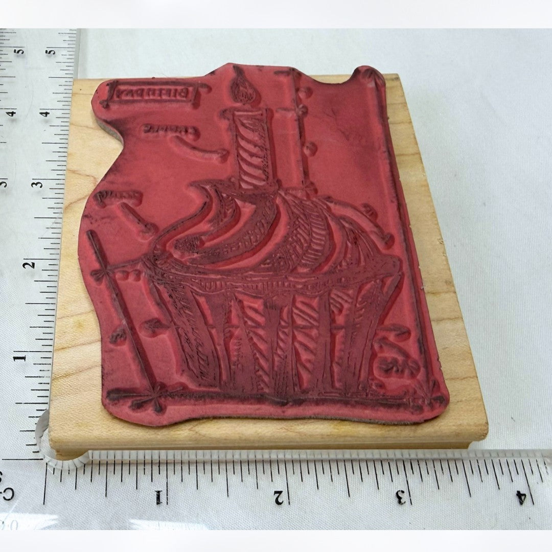 Tim Holtz CUPCAKE BLUEPRINT Stampers Anonymous Birthday Rubber Stamp