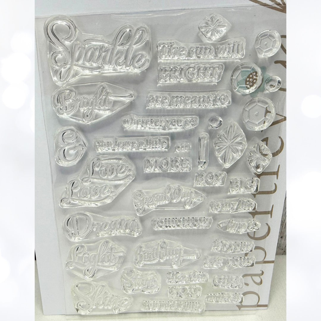 Papertrey Ink SHAKERS & SPRINKLES Sparkle & Shine Rubber Stamps Dies Lot