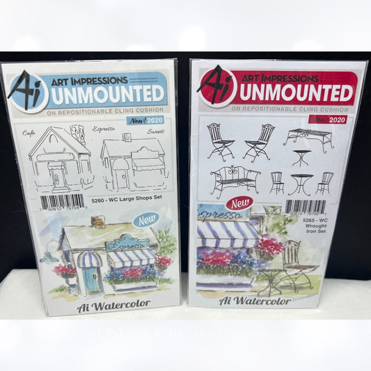 Art Impressions SHOPS Wrought Iron Chairs Rubber Stamps