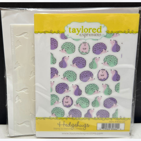 Taylored Expressions HEDGEHUGS Hedgehog Rubber Stamps Stencils
