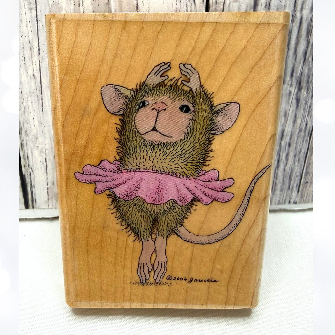 House Mouse TWINKLE TOES Amanda Mice Ballerina Dancer Rubber Stamp