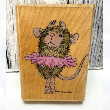 House Mouse TWINKLE TOES Amanda Mice Ballerina Dancer Rubber Stamp