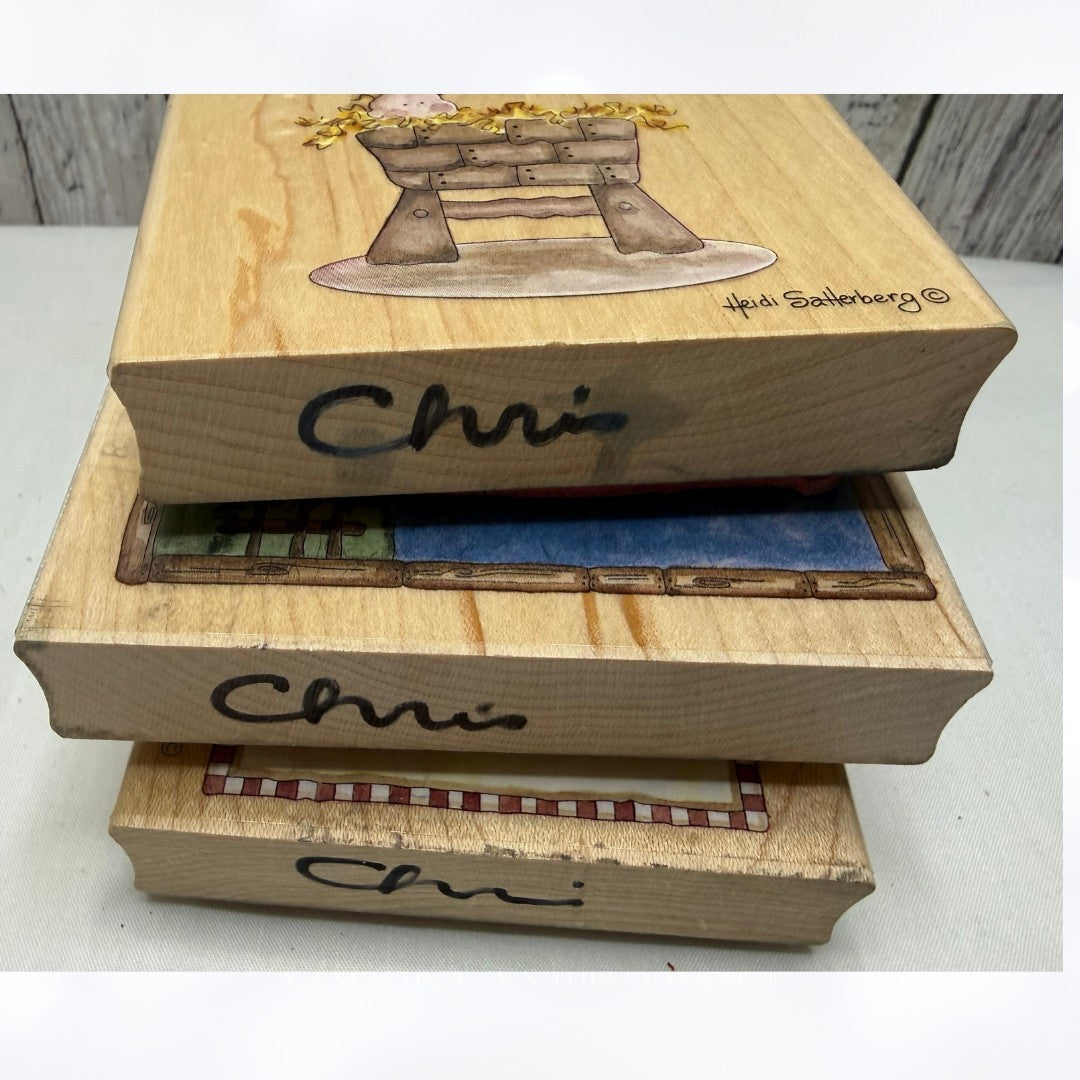 Stamps Happen CHRISTMAS Heidi Satterberg Religious Nativity Rubber Stamps 