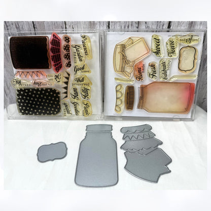 Papertrey Ink FRIENDSHIP JAR Mason Rubber Stamps Dies