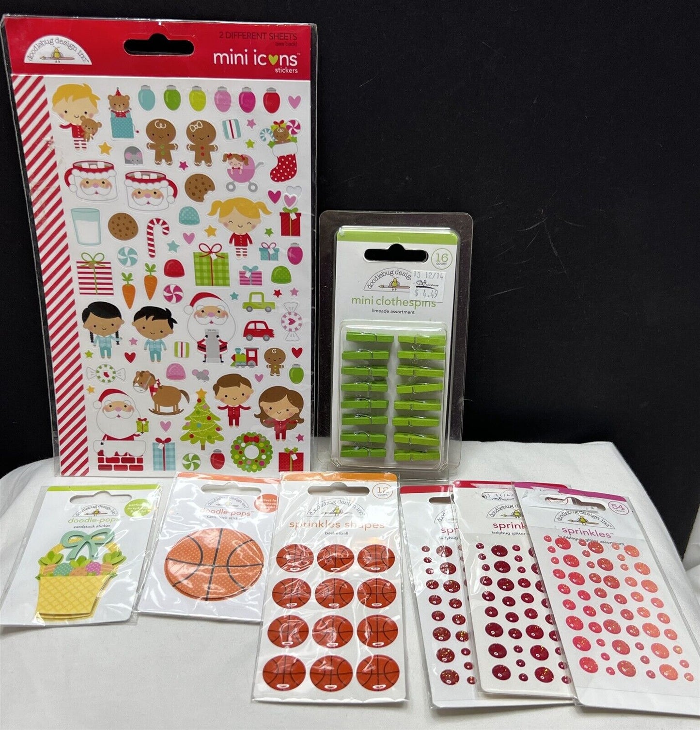 Doodlebug Designs Christmas Stickers Sprinkles DoodlePops Embellishments Lot