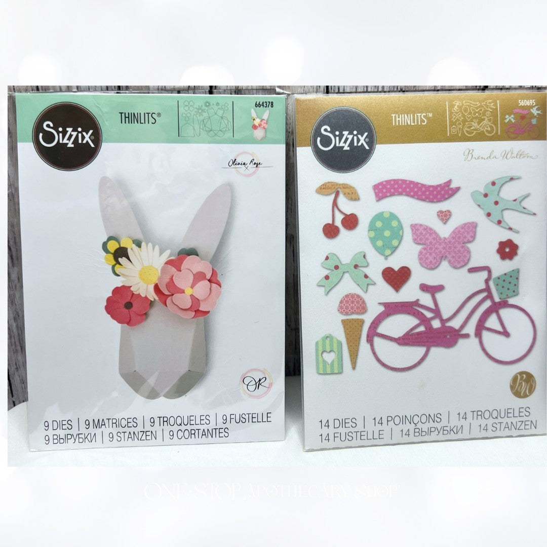 Sizzix ORIGAMI RABBIT Whimsy & Delight Bicycle Easter Thinlits Dies AS IS**