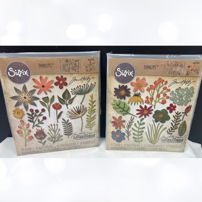 Tim Holtz FUNKY FLORAL #1 & #3 Flowers Wildflowers Thinlits Dies