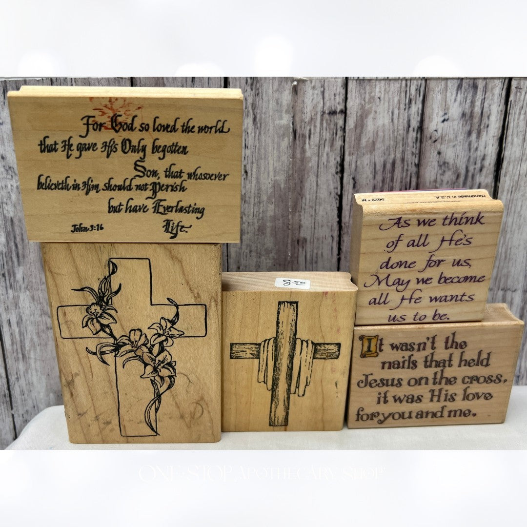 CROSS Jesus Religious Verses Bible Journaling Rubber Stamps
