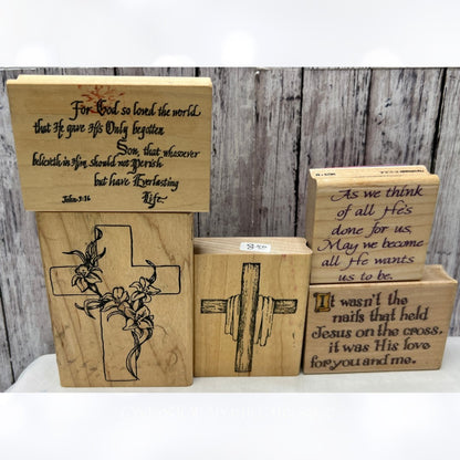 CROSS Jesus Religious Verses Bible Journaling Rubber Stamps