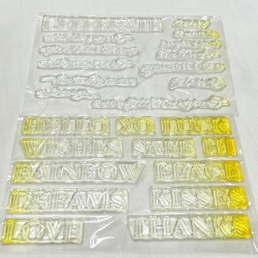 Papertrey Ink COLORFUL WORDS Sentiments Greetings Rubber Stamps