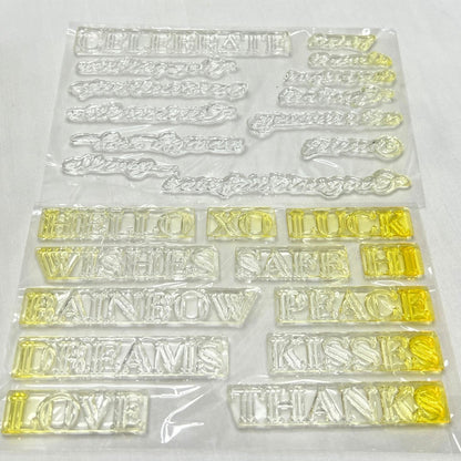 Papertrey Ink COLORFUL WORDS Sentiments Greetings Rubber Stamps