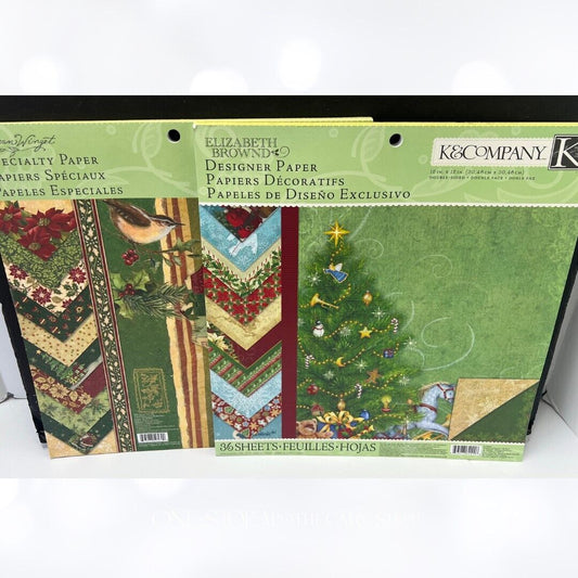 K & Company CHRISTMAS Glad Tidings Scrapbook 12x12 Cardstock Paper Lot