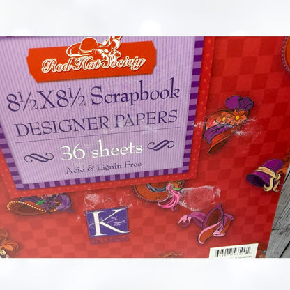 K & Company RED HAT SOCIETY 8.5x8.5 Cardstock Paper Set of 2