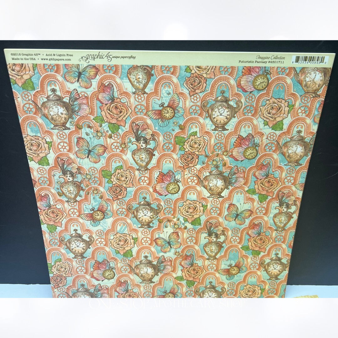 Graphic 45 IMAGINE Collection 12x12 Paper Cardstock Die Cuts Kit