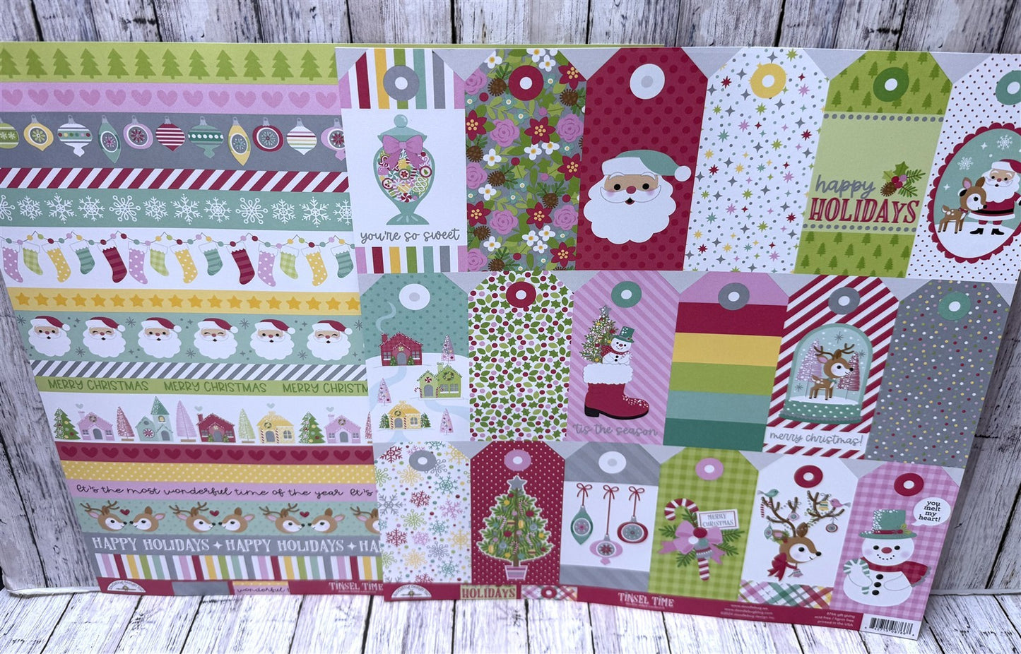 Doodlebug Designs MERRY & BRIGHT ALBUM KIT Christmas 6x8 Paper Scrapbook Lot