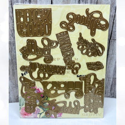 Anna Griffin SENTIMENTS Luck Get Well Hello Birthday Dies Lot of 11