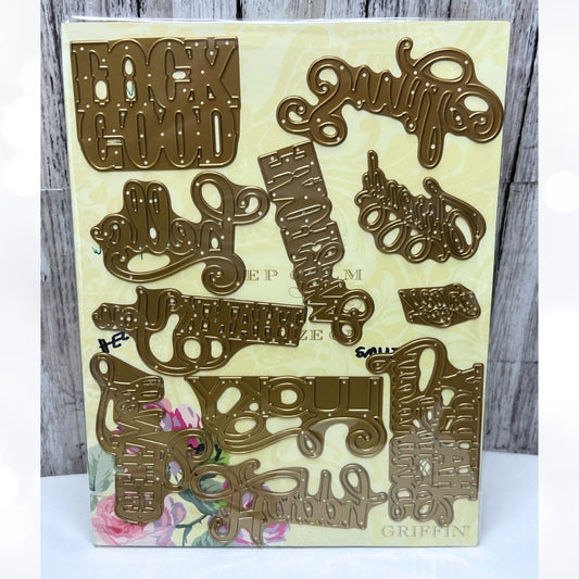 Anna Griffin SENTIMENTS Luck Get Well Hello Birthday Dies Lot of 11