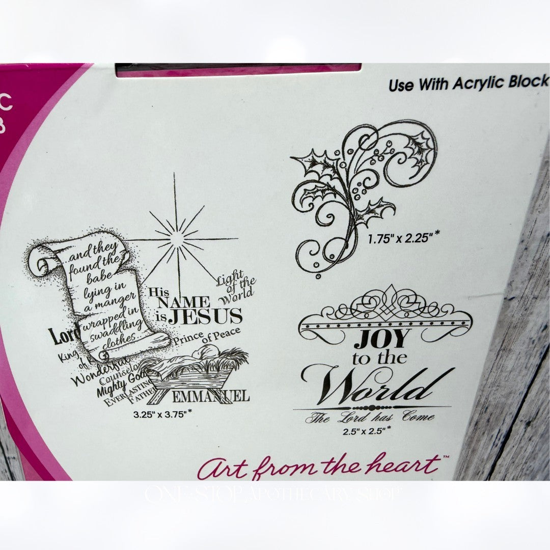 Heartfelt Creations JOY TO THE WORLD Nativity Christmas Religious Rubber Stamps