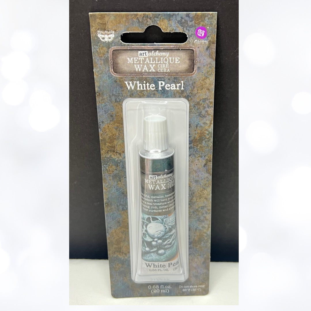 Prima Finnabair METALLIQUE WAX  Mixed Media Art Alchemy WHITE PEARL