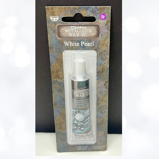 Prima Finnabair METALLIQUE WAX  Mixed Media Art Alchemy WHITE PEARL