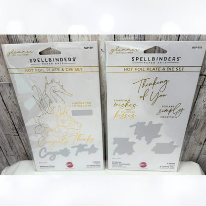 Spellbinders SEAHORSE FLORAL Kisses Ocean Sea Glimmer Hot Foil Plates